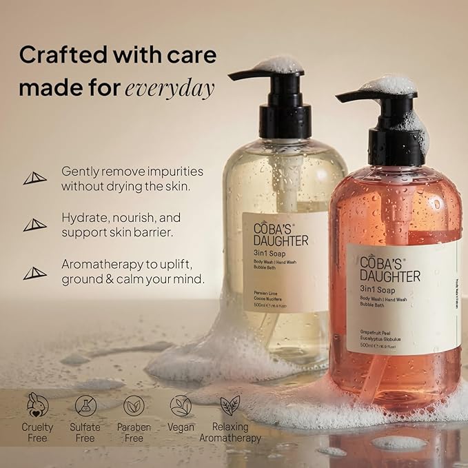 COBA’S DAUGHTER Luxury Spa Gift Set – 7-Piece Bath & Body Set with Rattan Case, Body Wash, Bubble Bath & Scrub – Premium Holiday, Birthday, Mother's Day, Housewarming, Bridal Shower & Self-Care Gift