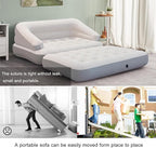 RAPTAVIS Inflatable Sofa Bed for Camping, Pool Float Couch Outdoor Flocked Mattress Bed with Armrest, Full Size