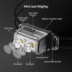 FLEXTAILGEAR Ultra Lightweight Headlamp, 600 Lumen USB-C Rechargeable Headlamp with White Red Light, Adjustable Headband, for Camping, Back Packing, Hiking and Fishing