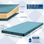 Foam Camping Mattress - Roll Up Sleeping Mat for Cot, Foam Sleeping Pad for Camping with Cover for Kids, Adults, Portable Camping Mat, Camping Pad for Bed, Car