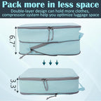 Extra Large Compression Packing Cubes for Travel Essentials, 2 Set Expandable Travel Cubes for Packing Compression Bags Luggage Suitcase Organizer, Blue
