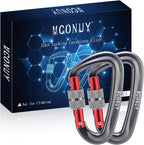 12kN Locking Carabiner Clips, Small Aluminium Carabiners Keychain, Heavy Duty Caribeaners for Camping, Hiking, Hammocks, Swings, Dog Leash, 2 Pcs