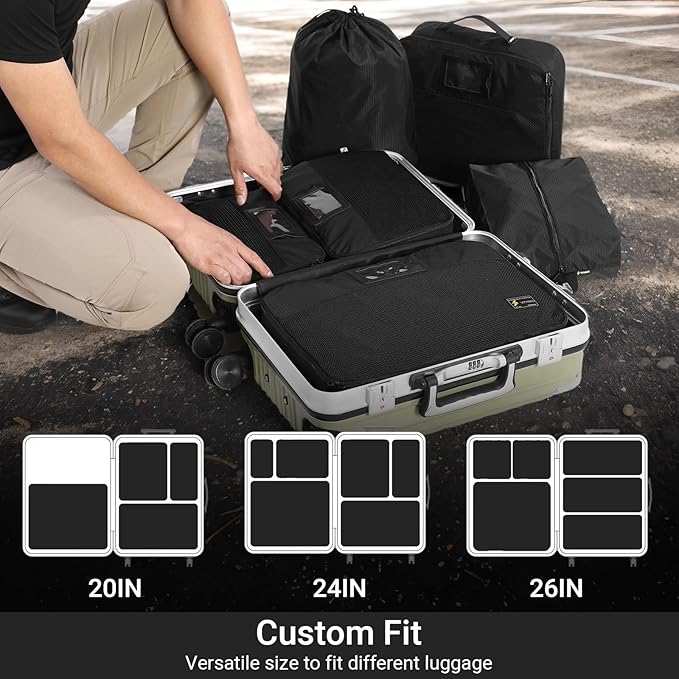 Tactical Packing Cubes 6 Packs Lightweight Luggage Set Packing for Outdoor Organization Travel Accessories Bag Utility Travel Storage Bag