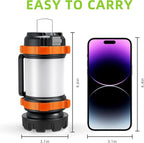 Camping Lantern Rechargeable , Alpswolf Camping Flashlight 4000 Capacity, 6 Modes, IPX4 Waterproof, Led Lantern Camping, Hiking, Outdoor Recreations, Orange 1 Pack