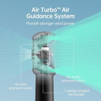 JISULIFE Portable Handheld Turbo Fan [18H Max Cooling Time], 6000mAh USB Rechargeable Personal Battery Operated Lash Small Pocket Fan with 5 Speeds for Travel/Outdoor/Vacation/Concerts- Black