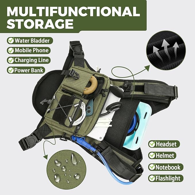 USA Original Patent Running Hydration Vest Backpack, Lightweight Chest Pack with 2.0L Water Bladder Bag Daypack for Hiking Running Cycling Race Marathon for Women Men