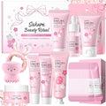 29Pcs Sakura Skincare Set, Skincare for Girls 10-12, Complete Skincare Routine for Clean, Soft and Hydrated Skin, Perfect Easter Basket Stuffers for Teen Girls