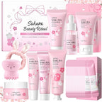 29Pcs Sakura Skincare Set, Skincare for Girls 10-12, Complete Skincare Routine for Clean, Soft and Hydrated Skin, Perfect Easter Basket Stuffers for Teen Girls