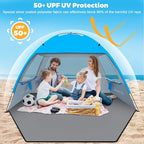 Venustas Beach Tent Sun Shelter for 3/4-5/6-7/8-10 Person, UPF 50+ UV Protection Beach Canopy, Lightweight and Easy Setup Cabana, Portable Shade Tent
