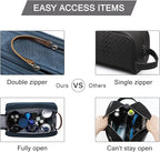 BAGSMART Toiletry Bag for Men, Canvas Travel Toiletry Organizer Dopp Kit Water-resistant Shaving Bag for Toiletries Accessories,Navy Blue-Large