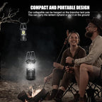 EXTRASTAR 4 Pcs LED Camping Lantern, Battery Powered Compact LED Lanterns, Suitable Survival Kits for Hurricane, Waterproof Portable Emergency Light for Storm, Outages, Black