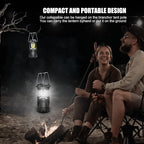 EXTRASTAR 2 Pack LED Battery Operated Lights, Portable Survival Battery Powered Lamp, Waterproof Camping Lantern, Suitable for Hurricane, Emergency, Storm, Outages, Outdoor Collapsible Lanterns, Black