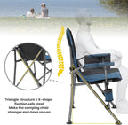 XGEAR Camping Chair with Padded Hard Armrest, Sturdy Folding Camp Chair with Cup Holder, Storage Pockets Carry Bag Included, Support to 400 lbs