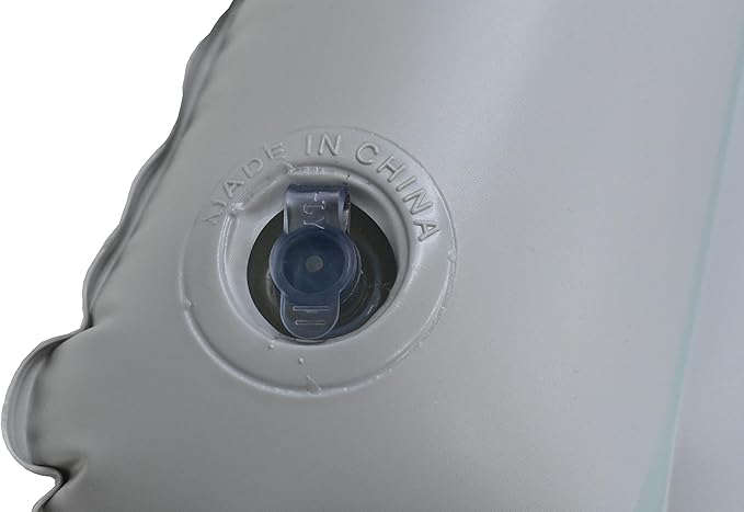 Ultralight Inflatable Camping Pillow Squared Flocked Fabric Air Pillow for Beach Hiking,Camping,Traveling,Napping,Desk Rest,Neck Lumbar Support Grey