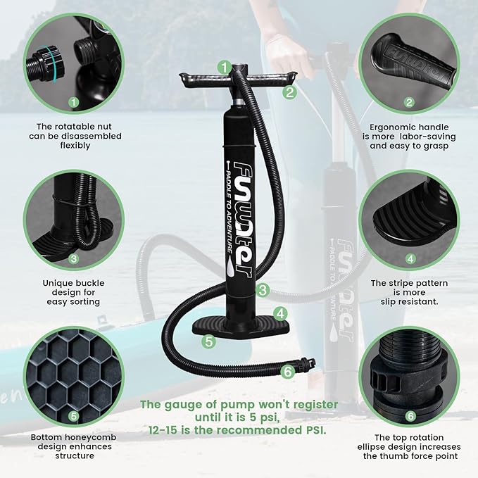 FunWater Inflatable Stand Up Paddle Board with Premium SUP Paddleboard Accessories, Anti-Slip EVA Deck, 11'/10'6'' Paddle Boards for Adults & Youth of All Skill Levels