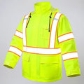High Vis Reflective Safety Rain Jacket for Men, Class 3 Hi Vis Rain Gear for Construction Workers (Yellow,2XL/3XL)