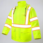 High Vis Reflective Safety Rain Jacket for Men, Class 3 Hi Vis Rain Gear for Construction Workers (Yellow,2XL/3XL)