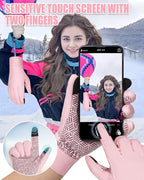 RIGWARL Upgraded Plush Gloves for Cold Weather, Women Men Winter Gloves for Late Fall and Early Winter, Warm Running Gifts