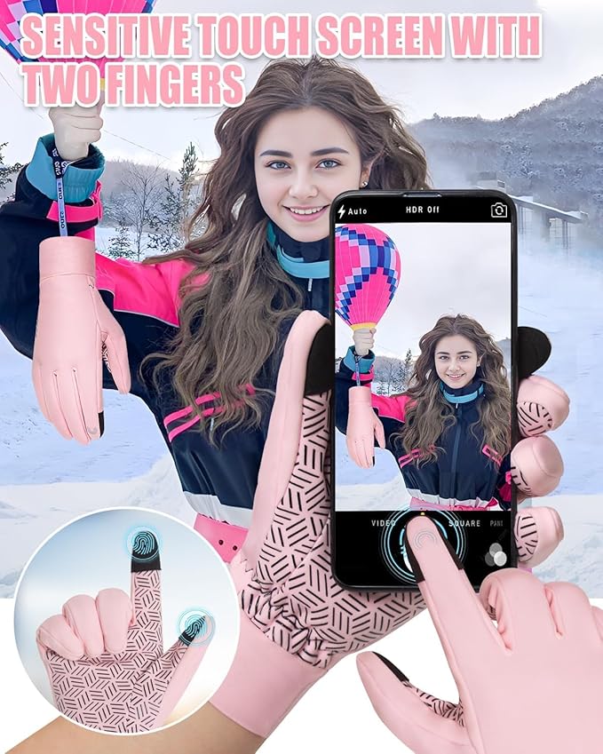 RIGWARL Upgraded Plush Gloves for Cold Weather, Women Men Winter Gloves for Late Fall and Early Winter, Warm Running Gifts