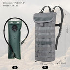 5L Hydration Pack, Water Backpack with 3L Water Bladder, MOLLE System for Outdoor Hiking, Biking, Running