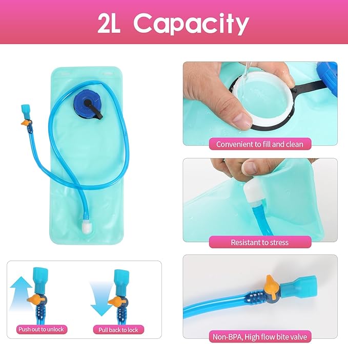 WOLT Hydration Backpack 18L Hiking Water Backpack with 2L Water Bladder for Men Women, Hydration Pack for Running Cycling Biking and Climbing