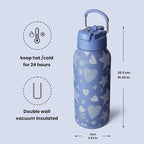 BOTTLE BOTTLE 32oz Insulated Water Bottle Stainless Steel Sport Water Bottle with Straw Dual-use Lid Design for Gym with Pill Box