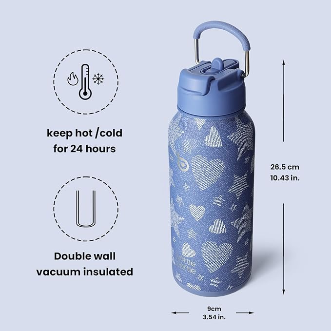 BOTTLE BOTTLE 32oz Insulated Water Bottle Stainless Steel Sport Water Bottle with Straw Dual-use Lid Design for Gym with Pill Box