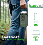 Alpatronix Camping Portable Power Station 198.4Wh (62000mAh), 100W Fast Charging Power Bank with Detachable LED Lights, Outdoor Generator with LifePO4 Battery for Home Backup, Travel & Emergencies.