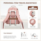 LOVEVOOK Laptop Backpack for Women with Pouch Pocket for Large Capacity Cup,17 Inch Teacher Nurse College Work Backpack Purse,Waterproof Laptop Bag Computer Back Pack for Travel, Beige-Pink-Brown