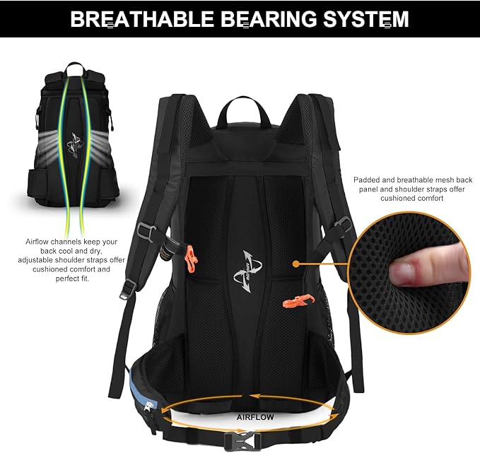 MOUNTAINTOP Hiking Backpack,Lightweight Travel Backpack for Men Women Outdoor Backpacking, Camping