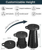 XXL 19.7" Collapsible Stool with Removable Cushion & Waterproof Storage Bag - Extra Wide Portable Folding Stool for Adults, Camping, Travel, Max Capacity 1000lbs