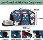 Gym Bag for Men Women with Shoes Compartment Duffle Bag for travel Hiking Waterproof Backpack Fitness Workout(Star)