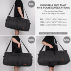 120L Foldable Collapsible Waterproof Travel Duffel Bag for Men and Women with Shoe Compartment