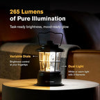 LUXPRO Retro LED Lantern - Battery-Powered Emergency Lantern - Water Resistant - Bright LED Lamp for Indoor & Outdoor Use - Use for Tents, Hiking or Hurricane Prep (Blac, Pack of 1)