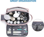 BAGSMART Toiletry Bag for Men, Travel Toiletry Organizer Dopp Kit Water-resistant Shaving Bag for Toiletries Accessories, Door Room Essentials,Pink-medium