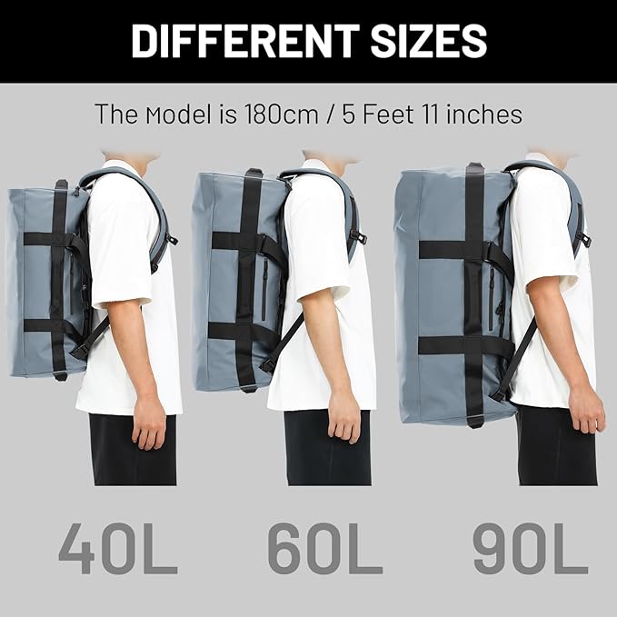 MIER Water Resistant Backpack Duffle Heavy Duty Convertible Duffle Bag with Backpack Straps for Gym, Sports, Travel