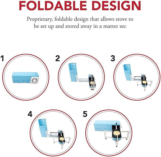 Gas One GS-8300 - Camp Stove Compact Butane Stove with Carrying Case - Foldable Portable Stove