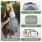 10 Set Compression Packing Cubes, Lightweight Travel Essentials, Stretchable Expandable Storage Bags, Compression Bags for Travel Accessories Luggage Storage Set (Green, 10 set)