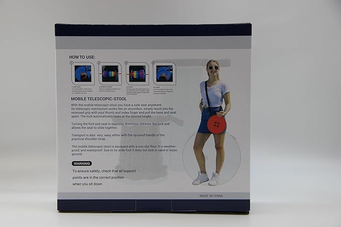 ALEVMOOM Portable Telescoping Collapsible Stool with Cushion & Bag, Retractable Folding Stool for Adults, Lightweight But Sturdy Capacity 440 lbs for Camping Fishing Hiking BBQ