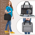 Anitor Portable Carrying Coffee Maker Travel Bag Match for Keurig K-Slim/K-Iced Plus, Single Serve Coffee Machine Travel Bag with Padded Shoulder Straps Includes Multiple Storage Bags, Grey
