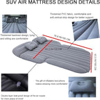 Inflatable SUV Air Mattress,Thickened Flocking Inflatable Car Camping Travel Air Mattress with 2 Pillows & Air Pump,Portable Car Sleeping Bed for SUV|MPV|Minivan
