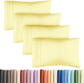 Pillowcases - Ultra Soft Hotel Quality Pillowcase Covers - Comfy, Cozy & Wrinkle Free - Shrinkage and Fade Resistant - Machine Washable Pillow Protectors - (King, Yellow, 4 Piece Set)