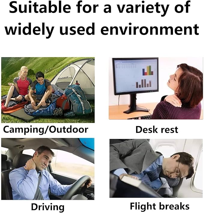 2Pack Ultralight A4 Size Inflatable Travel Pillow, Small Squared Flocked Fabric Air Pillow for Traveling, Holiday Trip, Hiking, Camping,Napping,Neck Lumbar Support(Gray)