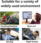 2Pack Ultralight A4 Size Inflatable Travel Pillow, Small Squared Flocked Fabric Air Pillow for Traveling, Holiday Trip, Hiking, Camping,Napping,Neck Lumbar Support(Gray)