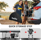 Portable Lightweight Folding Camping Table with Cooler and 4 Large Cup Holders Collapsible Picnic Camp Table Foldable Outdoor Table with Carry Bag for BBQ Tailgating Beach RV Travel Hiking