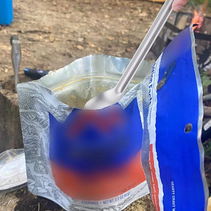 Titanium Long Handle Spork and Spoon Camping Utensils