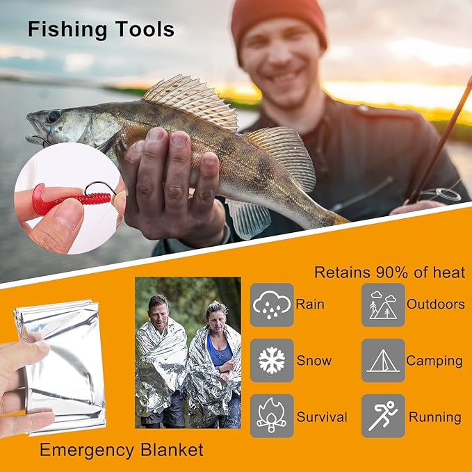 11-in-1 Survival Kit for Camping Essentials,Compact & Portable Multi-Tool for Backpacking, Hiking, Car Emergencies, Durable Outdoor Gear