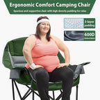 Oversized Camping Chair, Portable Folding Camping Chairs with Side Pocket, Cup Holder and Carry Bag, Heavy Duty Outdoor Camping Chairs for Adults, Fishing, Sports, Trip, up to 400lbs, Style 7