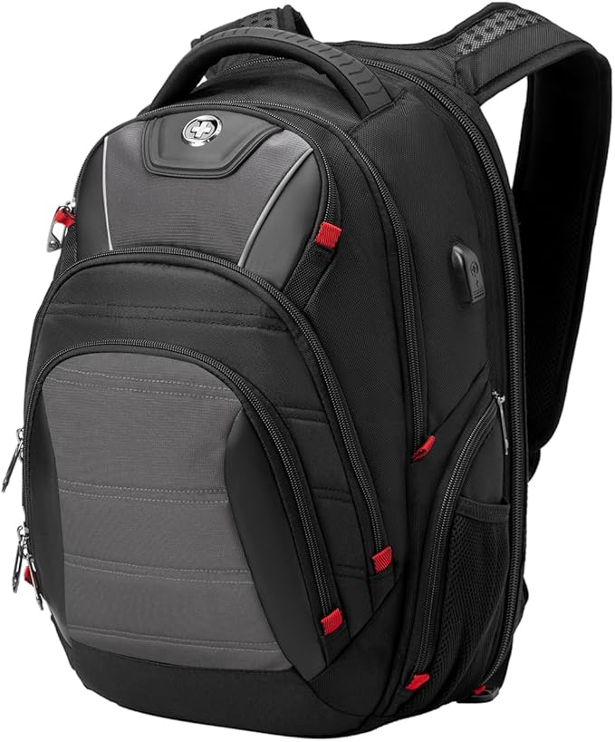 Swissdigital Design Men's Laptop Backpack for Man，Large Capacity Business Travel Backpack Black/Grey | J14-02