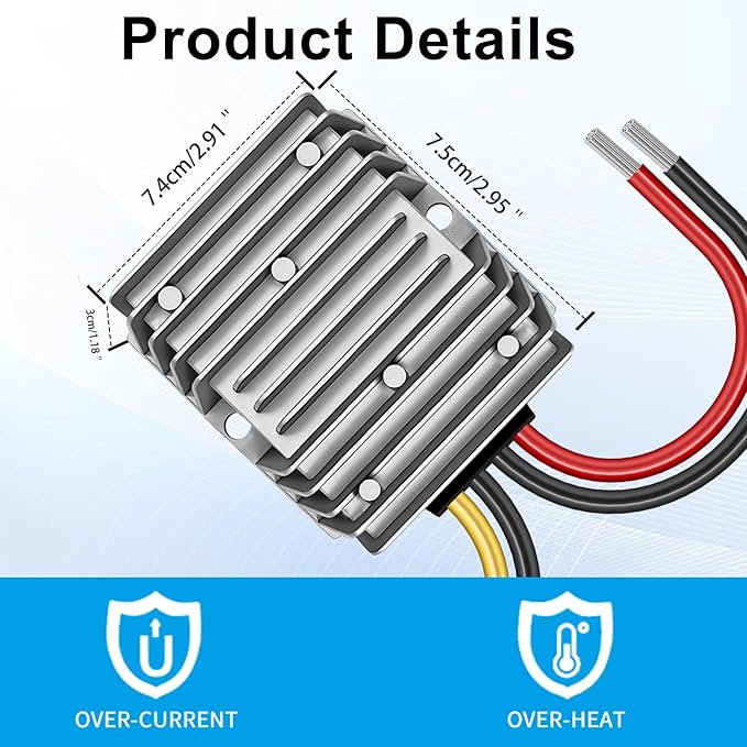 DC/DC Converter 12V Step Up to 24V 5A 120W, DC 12V to 24V Step Up Converter Voltage Regulator, Power Supply Module Boost Transformer for Car Truck Vehicle Boat Golf cart